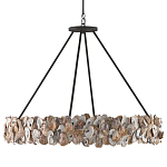 Люстра круглая с абажуром из устричных раковин Sea Ravens варинант исполнения - 3 | Loft Concept в Омске