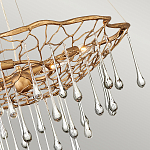 Люстра подвесная золотого цвета с металлическим сетчатым основанием и стеклянными каплевидными подвесками Hinkley варинант исполнения - 4 | Loft Concept в Омске