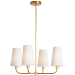 Люстра золотая с белыми тканевыми абажурами Coolness варинант исполнения - 2 | Loft Concept в Омске