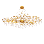 Люстра круглая подвесная с декором в виде ветвей и прозрачных подвесок из стекла в форме капель Droplet Chandelier варинант исполнения - 1 | Loft Concept в Омске