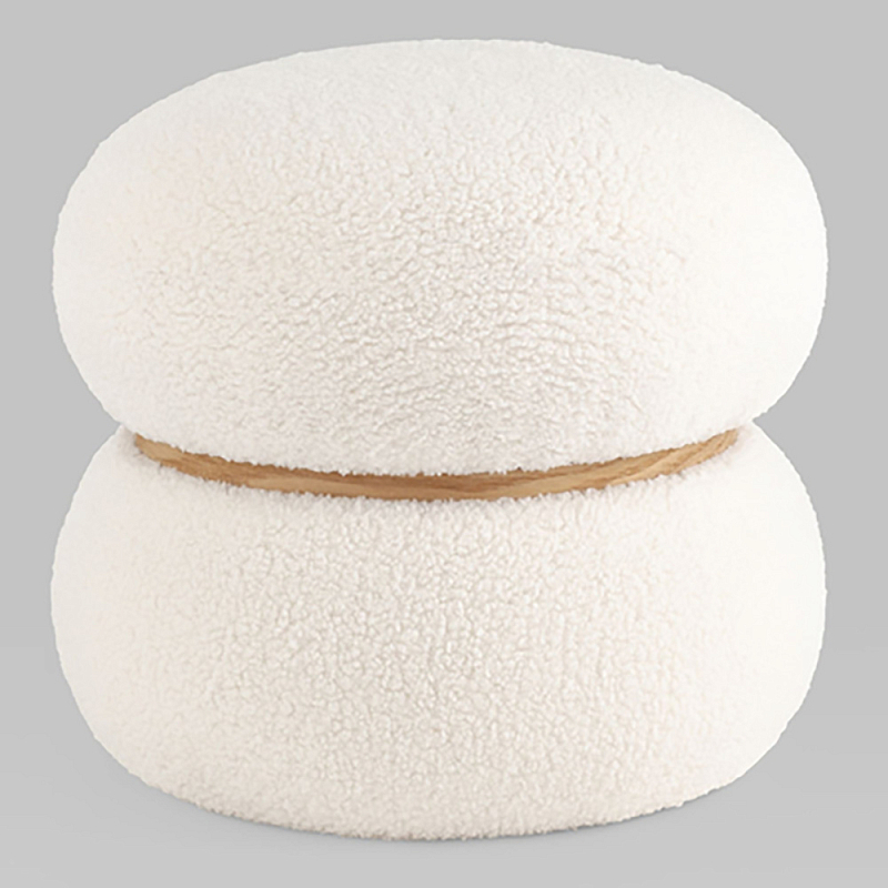 Пуф Полли S тедди белый Белый Древесина в Омске | Loft Concept 