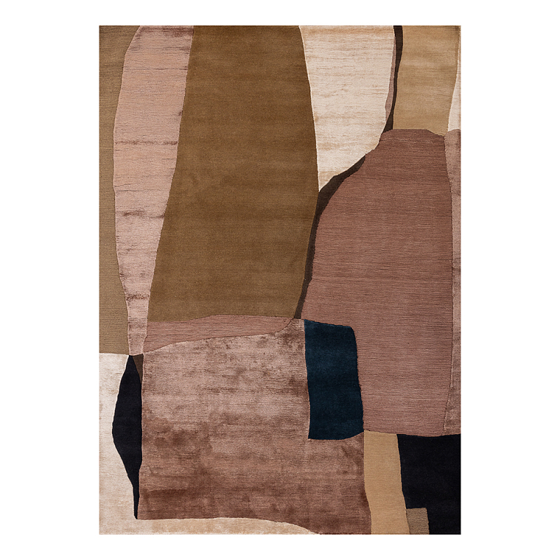 Ковер шелк Manhattan Wool Silk Carpet IV Розовый Оливковый Бежевый в Омске | Loft Concept 