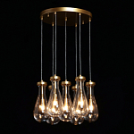 Люстра с 7-ю прозрачными плафонами из стекла в форме капли Lucid Rain  варинант исполнения - 3 | Loft Concept в Омске