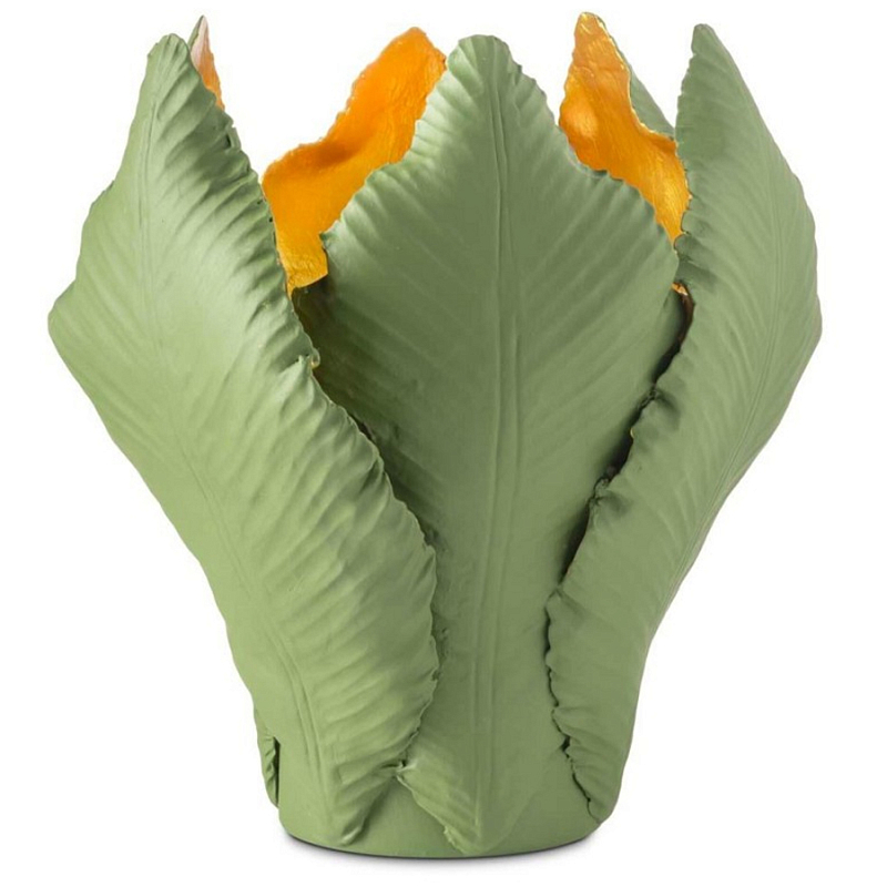 Подсвечник Candleholder Tulip M Золотой Белый Зеленый Подсвечник Candleholder Tulip M Золотой Белый Зеленый в Омске | Loft Concept