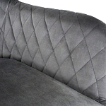 Стул с мягкой серой обивкой из велюра и подъемно-поворотным механизмом на черных колесиках Harper Gray варинант исполнения - 3 | Loft Concept в Омске