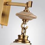 Бра со стеклянным плафоном конусообразной формы и декоративной вставкой из джута Tectona  варинант исполнения - 6 | Loft Concept в Омске