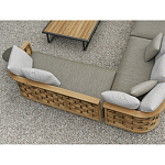 Дизайнерский уличный диван из массива дерева с плетеной спинкой PALINFRASCA Sofa варинант исполнения - 4 | Loft Concept в Омске