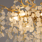 Люстра подвесная золотого цвета с декоративными ветвями и прозрачными рельефными подвесками FAIRYTREE Light варинант исполнения - 5 | Loft Concept в Омске