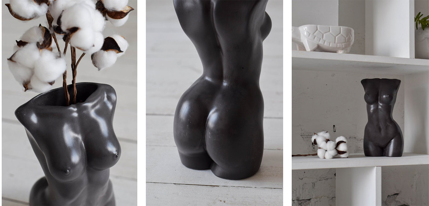 Ваза Vase Female Torso black Ваза Vase Female Torso black - Loft-Concept в Омске