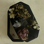 Шкатулка из эпоксидной смолы с цветами черная Epoxy Resin Box Black варинант исполнения - 3 | Loft Concept в Омске