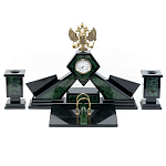 Настольный письменный набор из нефрита Герб России Dignity варинант исполнения - 1 | Loft Concept в Омске