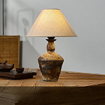 Настольная лампа с керамическим фактурным основанием и тканевым абажуром Eastern Tale варинант исполнения - 5 | Loft Concept в Омске