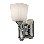 Бра для ванных комнат с белым матовым плафоном квадратной формы на основании цвета хром Feiss варинант исполнения - 1 | Loft Concept в Омске