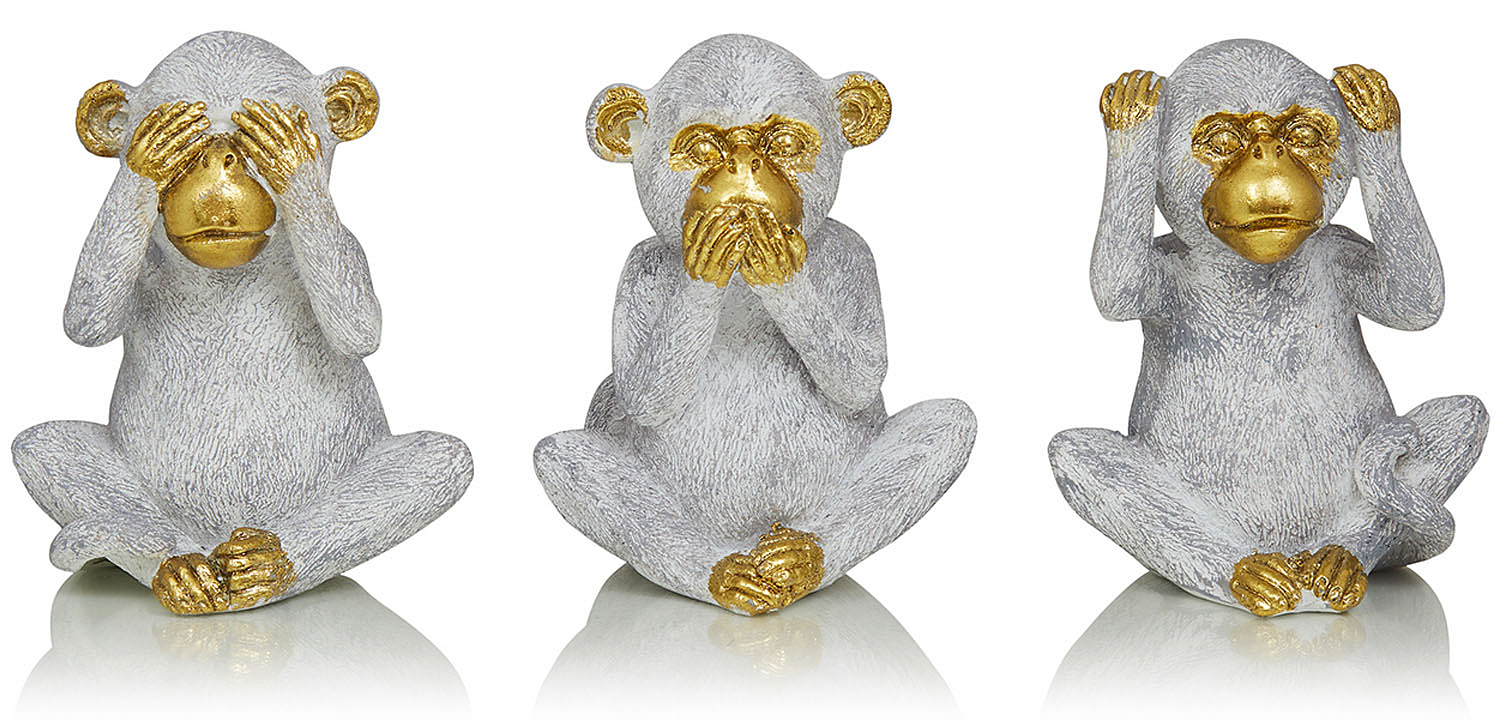 Комплект из 3-х статуэток Three Monkeys Комплект из 3-х статуэток Three Monkeys - Loft-Concept в Омске