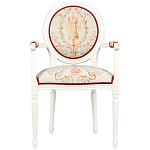 Полукресло из массива бука бежевое с растительным орнаментом Raffael Angel Beige Chair варинант исполнения - 1 | Loft Concept в Омске