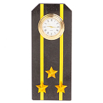 Часы подарочные настольные в виде погона ВМФ из натурального камня Змеевик Military Clock варинант исполнения - 6 | Loft Concept в Омске