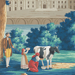 Обои ручная роспись Monuments of Paris Jacquemart on scenic paper варинант исполнения - 1 | Loft Concept в Омске