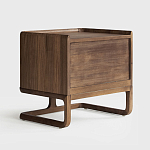 Прикроватный деревянный столик с 2-мя ящиками Moon Walnut Furniture варинант исполнения - 12 | Loft Concept в Омске