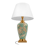 Настольная лампа бирюзовая с цветочным принтом Turquoise Flight варинант исполнения - 3 | Loft Concept в Омске