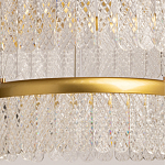 Люстра двухъярусная с золотого цвета и прозрачными подвесками Pettico варинант исполнения - 4 | Loft Concept в Омске