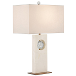 Настольная лампа из мрамора с тканевым прямоугольным абажуром Eternity варинант исполнения - 3 | Loft Concept в Омске