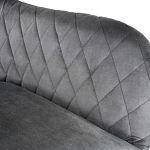 Барный стул со спинкой и подлокотниками на 4-х металлических ножках Douglas Rhombus Серый Велюр варинант исполнения - 4 | Loft Concept в Омске