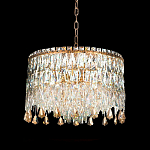 Люстра круглая с хрустальными подвесками на золотистом каркасе Roul Crystal Light варинант исполнения - 6 | Loft Concept в Омске