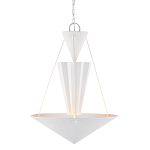 Люстра светодиодная белая геометрической формы с рифленым плафоном White Geometric Lamps варинант исполнения - 1 | Loft Concept в Омске