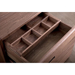 Прикроватный столик деревянный с 2-мя ящиками Moon Walnut Furniture варинант исполнения - 3 | Loft Concept в Омске