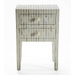 Тумбочка прикроватная White Pearl BEDSIDE CABINET 2 DRAWER варинант исполнения - 1 | Loft Concept в Омске