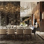 Подвесная люстра в виде ветвей деревьев золотого цвета с прозрачными подвесками-каплями 10 и 14 ламп Droplet Chandelier варинант исполнения - 7 | Loft Concept в Омске