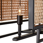 Люстра прямоугольной формы с чёрным каркасом и вставкой из плетеного материала Cage for Light варинант исполнения - 2 | Loft Concept в Омске