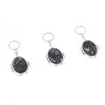 Зеркало брелок карманное двухстороннее из натурального камня Серафинит Stone Mirrors варинант исполнения - 4 | Loft Concept в Омске