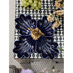 Менажница темно-синяя фарфоровая с бронзовой фигуркой ангела Eden Garden варинант исполнения - 3 | Loft Concept в Омске