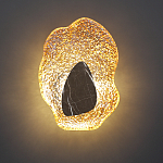 Бра с волнообразным стеклянным плафоном и вставкой из мрамора Liquid Stone варинант исполнения - 9 | Loft Concept в Омске