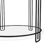 Стол журнальный круглый со столешницей из стекла Gold and Black Marble варинант исполнения - 4 | Loft Concept в Омске