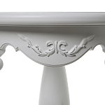 Стол приставной круглый белого цвета из массива бука с легкими потертостями White Provence варинант исполнения - 2 | Loft Concept в Омске