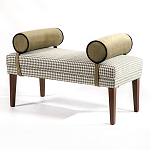 Банкетка Banquette PIED DE POULE с принтом гусиная лапка и бежевыми подлокотниками  варинант исполнения - 2 | Loft Concept в Омске