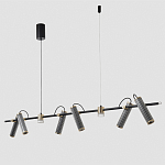 Люстра с 8-ю цилиндрическими плафонами на магнитном креплении и черным металлическим основанием Bronze Concert варинант исполнения - 2 | Loft Concept в Омске