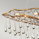 Люстра подвесная золотого цвета с металлическим сетчатым основанием и стеклянными каплевидными подвесками Hinkley варинант исполнения - 10 | Loft Concept в Омске