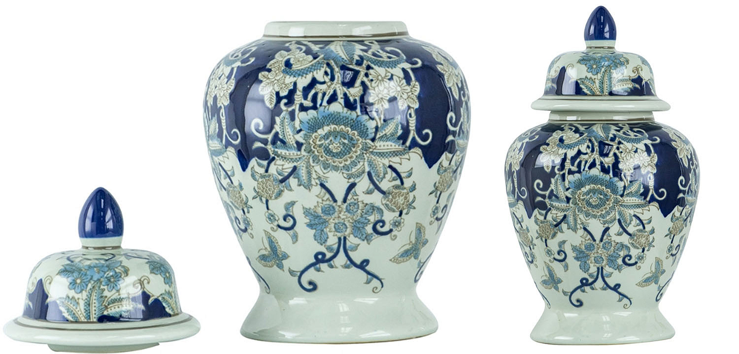 Ваза с крышкой Blue & White Ornament Vase 42 Ваза с крышкой Blue & White Ornament Vase 42 - Loft-Concept в Омске
