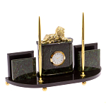 Настольный канцелярский набор из нефрита с декором в виде льва Golden Lion варинант исполнения - 2 | Loft Concept в Омске