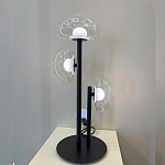 Настольная лампа с тремя прозрачными куполообразными плафонами и черным металлическим основанием Flos Wireline Lighting варинант исполнения - 6 | Loft Concept в Омске