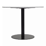 Круглый обеденный стол с белой мраморной столешницей White Tabletop on Black Base варинант исполнения - 4 | Loft Concept в Омске