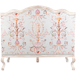 Двухместный диван из массива бука серый с растительным орнаментом Raffael Blue Grey Sofa варинант исполнения - 2 | Loft Concept в Омске