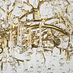 Подвесная люстра в виде ветвей деревьев золотого цвета с прозрачными подвесками-каплями 8 и 14 ламп Droplet Chandelier варинант исполнения - 6 | Loft Concept в Омске