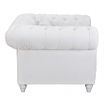 Кресло низкое с мягкой обивкой из велюра на 4-х ножках из массива березы Sophie Armchair white варинант исполнения - 2 | Loft Concept в Омске