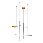 Люстра с 6-ю  пересекающимися цилиндрическими плафонами на тонких тросах Trumpet tube варинант исполнения - 4 | Loft Concept в Омске