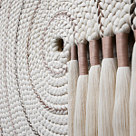 Художественный Гобелен Макраме White Disk Harmony варинант исполнения - 3 | Loft Concept в Омске