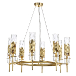 Люстра подвесная круглая с 8-ю цилиндрическими плафонами из стекла LIAISON варинант исполнения - 3 | Loft Concept в Омске